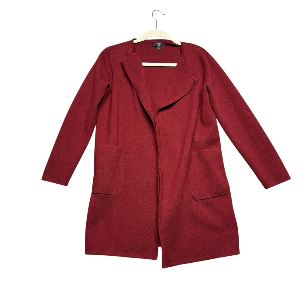 J.Crew Juliette Collarless Sweater Blazer Womens Small‎ Long Burgundy Career
